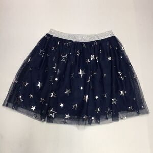 Jumping Beans 4th of July Elastic Waist Blue Silver Starry Skirt girls 8